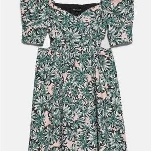 Zara Dresses Zara Floral Print Midi Dress With Side Cutouts